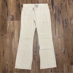 VTG Y2K 2000a Corduroy Cream Beige Low Mid Rise Flare Jeans